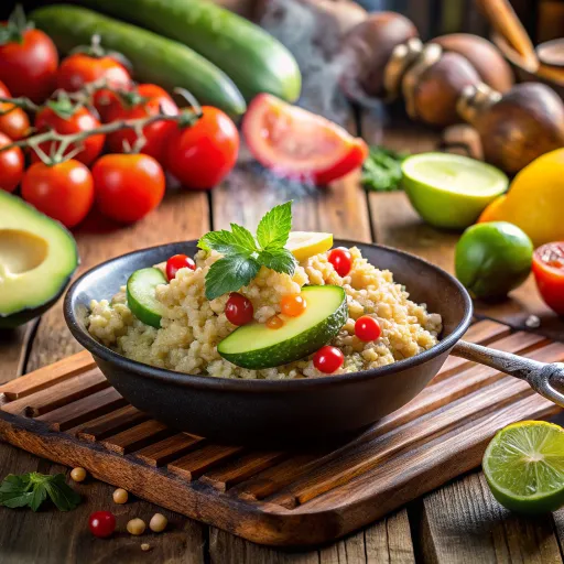 Salata od Kvinoje sa Svježim Avokadom i Roštiljanim Povrćem